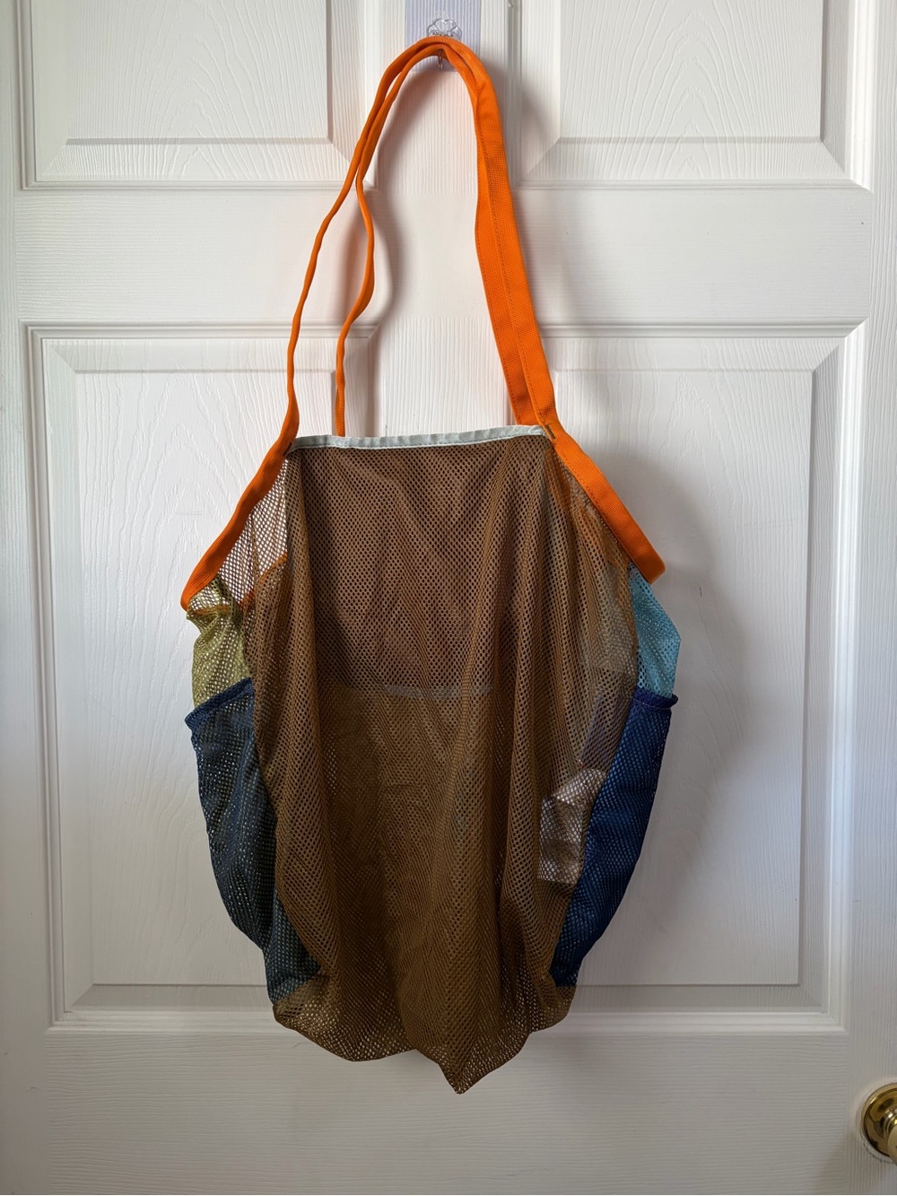 cotopaxi Arenilla del dia mesh tote - Bright Blue and Brown Tote w/ Orange trim - Picture 4 of 5